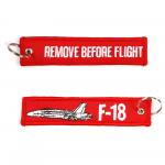 Přívěsek na klíče Fostex Remove before flight F-18 - červený