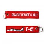 Přívěsek na klíče Fostex Remove before flight F-15 - červený