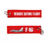 Prívesok na kľúče Fostex Remove before flight F-16 - červený