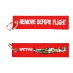 Prívesok na kľúče Fostex Remove before flight Spitfire - červený