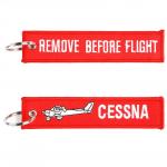 Přívěsek na klíče Fostex Remove before flight Cessna - červený