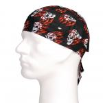 Headwrap Fostex Flaming Skull - černý-červený