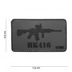 Gumová nášivka 101 Inc zbraň M249 - šedá