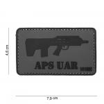 Gumová nášivka 101 Inc zbraň APS UAR - sivá