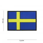 Gumová nášivka 101 Inc vlajka Švédsko - barevná
