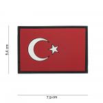 Gumová nášivka 101 Inc vlajka Turecko - barevná