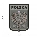 Gumová nášivka 101 Inc znak Polsko - šedá