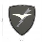 Gumová nášivka 101 Inc znak Paratroopers Brigade - šedá