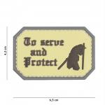Gumová nášivka 101 Inc nápis To Serve and Protect - coyote