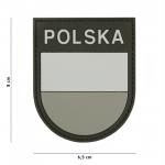 Gumová nášivka 101 Inc znak Poľsko 2 - sivá