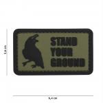 Gumová nášivka 101 Inc nápis Stand Your Ground - olivová