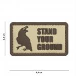 Gumová nášivka 101 Inc nápis Stand Your Ground - coyote