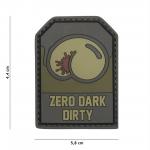 Gumová nášivka 101 Inc nápis Zero Dark Dirty - olivová
