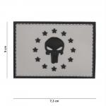Gumová nášivka 101 Inc vlajka Punisher EU - sivá