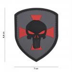 Gumová nášivka 101 Inc Punisher Shield - šedá