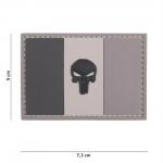 Gumová nášivka 101 Inc vlajka Punisher France - šedá