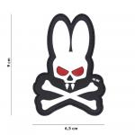 Gumová nášivka 101 Inc Skull Bunny - bílá