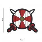 Gumová nášivka 101 Inc Viking Shield - červená-bílá