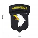 Gumová nášivka 101 Inc znak Airborne 101st - černá