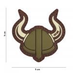 Gumová nášivka 101 Inc Viking Helmet - hnedá