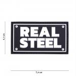 Gumová nášivka 101 Inc nápis Real Steel - černá