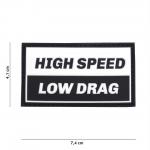 Gumová nášivka 101 Inc nápis Hight Speed Low Drag - černá