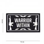 Gumová nášivka 101 Inc nápis Warrior Within - černá