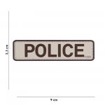 Gumová nášivka 101 Inc nápis Police - béžová