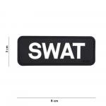 Gumová nášivka 101 Inc nápis SWAT - černá