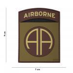 Gumová nášivka 101 Inc znak Airborne 82nd - hnědá