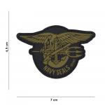 Gumová nášivka 101 Inc znak Navy Seals - olivová