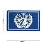 Gumová nášivka 101 Inc vlajka United Nations - modrá