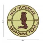 Gumová nášivka 101 Inc nápis Milf Outbreak - coyote