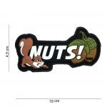 Gumová nášivka 101 Inc nápis Nuts! - bílá
