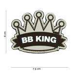 Gumová nášivka 101 Inc nápis BB King - béžová