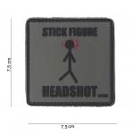 Gumová nášivka 101 Inc nápis Stick Figure Headshot - sivá