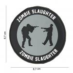 Gumová nášivka 101 Inc nápis Zombie Slaughter - sivá
