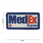 Gumová nášivka 101 Inc nápis MedEx Express - modrá