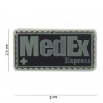 Gumová nášivka 101 Inc nápis MedEx Express - šedá