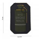 Gumová nášivka 101 Inc nápis M18 Smoke Ninja - žlutá