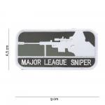 Gumová nášivka 101 Inc nápis Major League Sniper - světle šedá