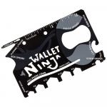 Oceľová multifunkčná karta Wallet Ninja 18v1 - čierna
