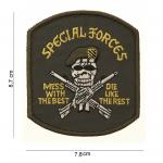 Nášivka textilní 101 Inc Special-Forces Skull - olivová