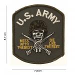 Nášivka textilná 101 Inc US Army Skull - olivová