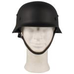 Helma ocelová WWII s koženým vnitřkem - černá