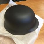 Helma ocelová WWII s koženým vnitřkem - černá