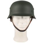 Helma ocelová WWII s koženým vnitřkem - olivová