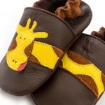 Kožené topánočky Liliputi Soft Soled Brown Giraffe
