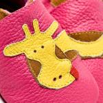 Kožené topánočky Liliputi Soft Soled Fuchsia Giraffe