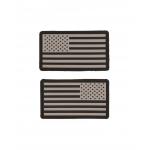 Gumová nášivka Mil-Tec vlajka USA 2 ks - sivá